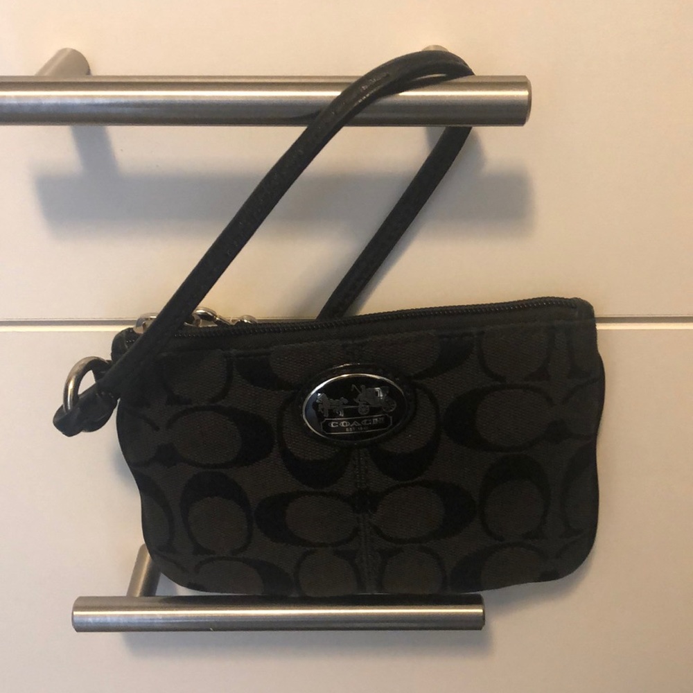 Classic Black Coach wristlet